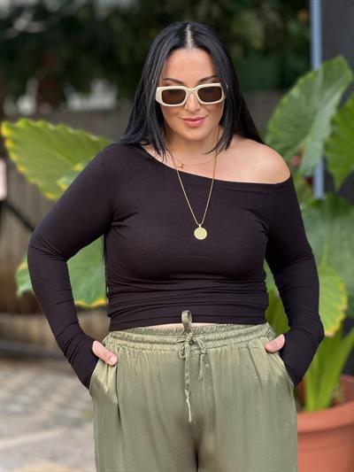 Elvoria Siyah Fit Bluz