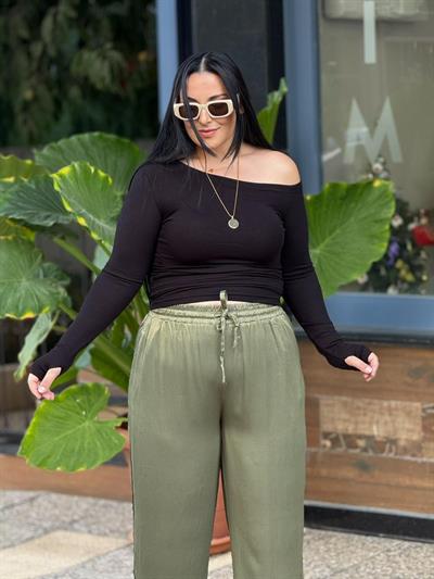 Elvoria Siyah Fit Bluz