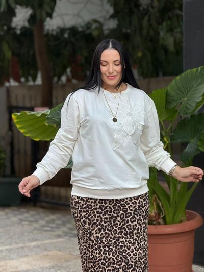 Florene Beyaz Sweat