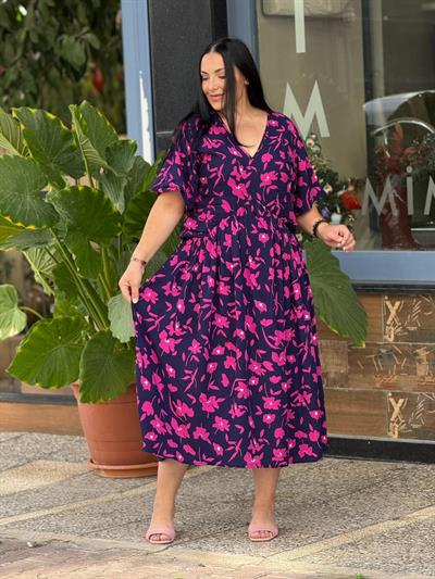 Icon Midi Pembe Çiçekli Elbise