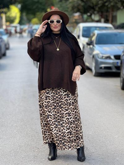 Isolde Leopar Saten Etek