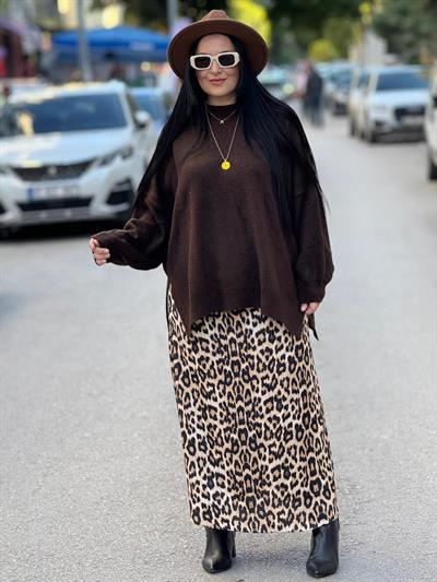 Isolde Leopar Saten Etek