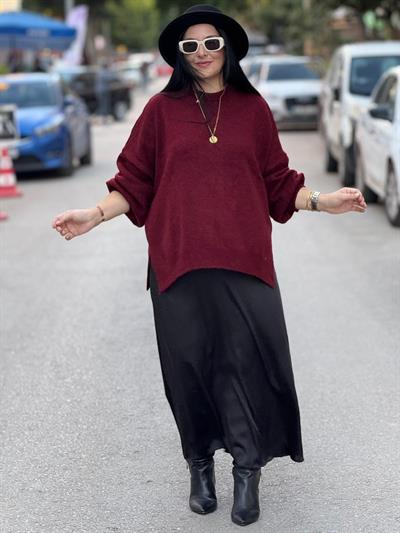 Isolde Siyah Saten Etek