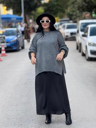 Isolde Siyah Saten Etek