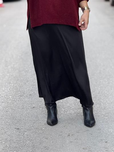 Isolde Siyah Saten Etek