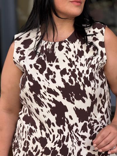 Kahve Desenli Elbise 