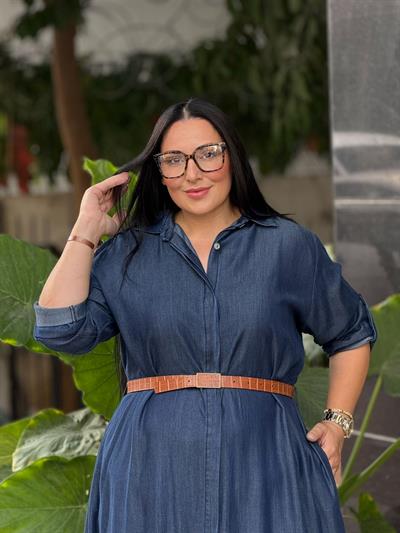 KEMERLİ KOT ELBİSE