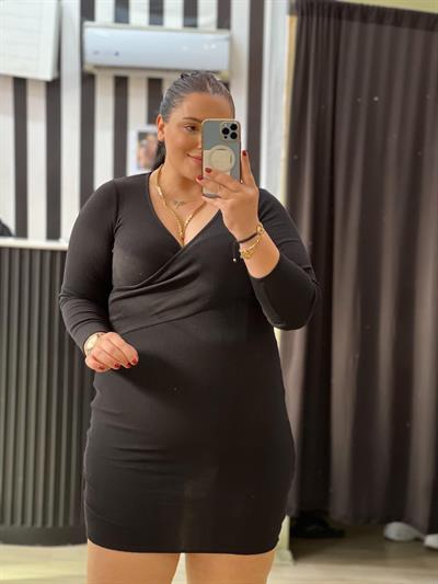 KRCN KRUVAZE SİYAH KAŞOKORSE BASİC ELBİSE