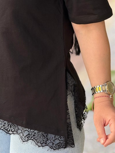 Lace Aura Siyah Tişört