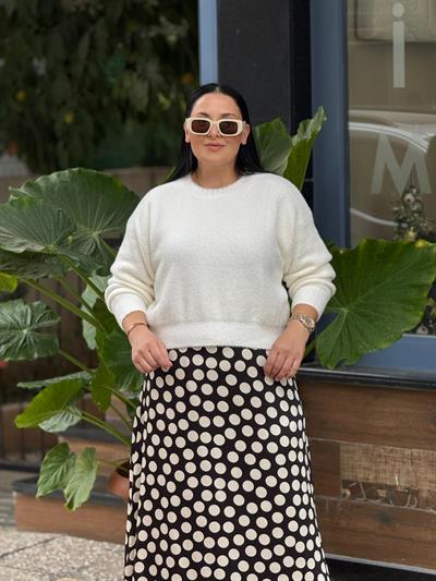 Lureza Beyaz Triko Kazak