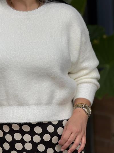 Lureza Beyaz Triko Kazak