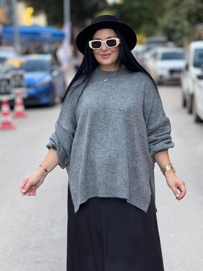 Luvira Gri Triko Sweat