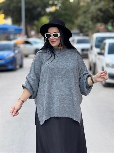 Luvira Gri Triko Sweat