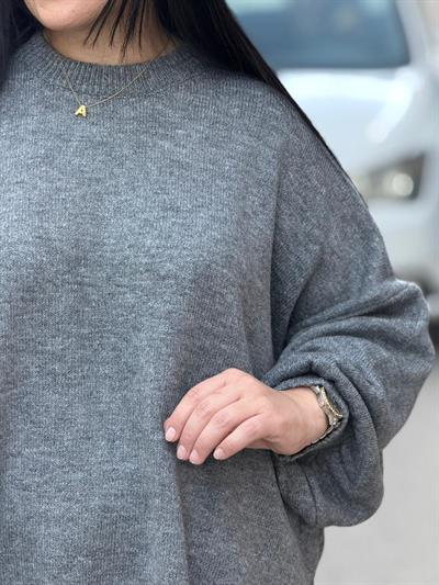 Luvira Gri Triko Sweat