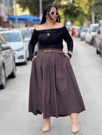 Marvella Kahverengi Etek