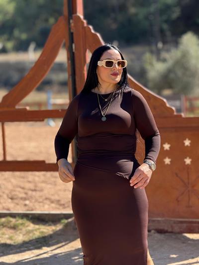 Maryvayn Kahverengi Saten Takım