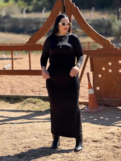 Maryvayn Siyah Saten Takım