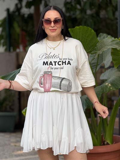 Matcha Oversize Krem Tişört