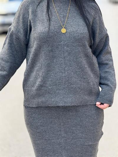 Melane Gri Triko Takım