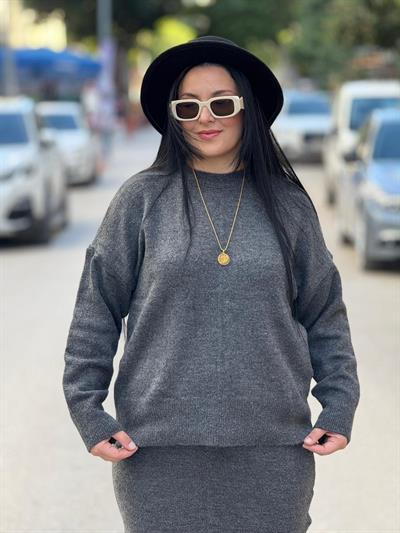 Melane Gri Triko Takım