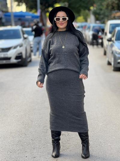 Melane Gri Triko Takım