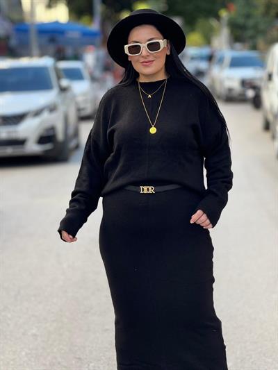 Melane Siyah Triko Takım