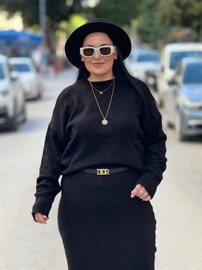 Melane Siyah Triko Takım