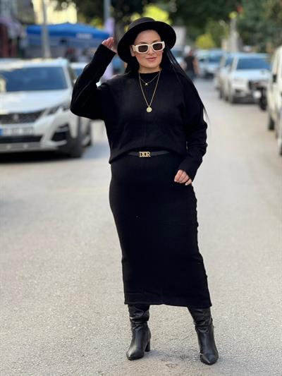 Melane Siyah Triko Takım