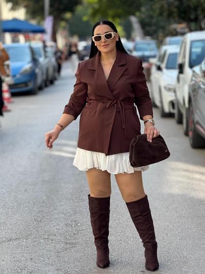 Merlune Kahve Blazer Ceket