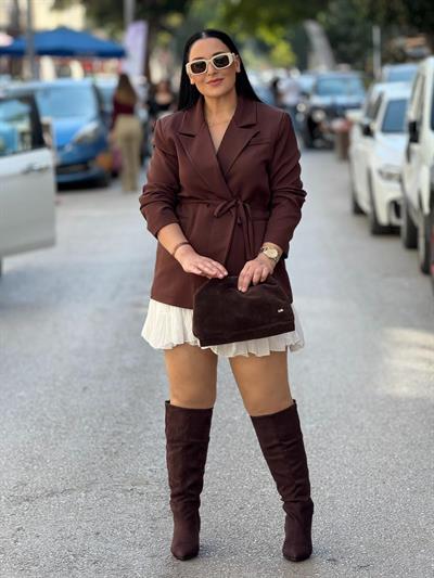 Merlune Kahve Blazer Ceket