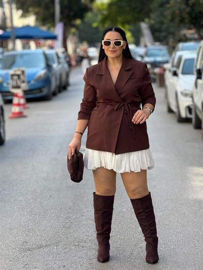 Merlune Kahve Blazer Ceket