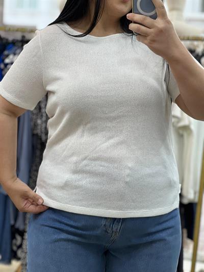 MERSERİZE BEYAZ BLUZ