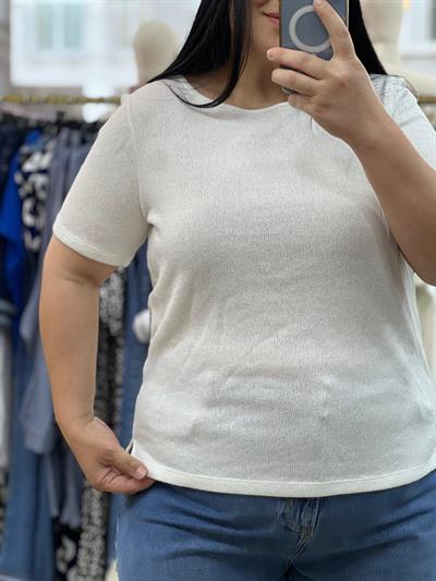 MERSERİZE BEYAZ BLUZ