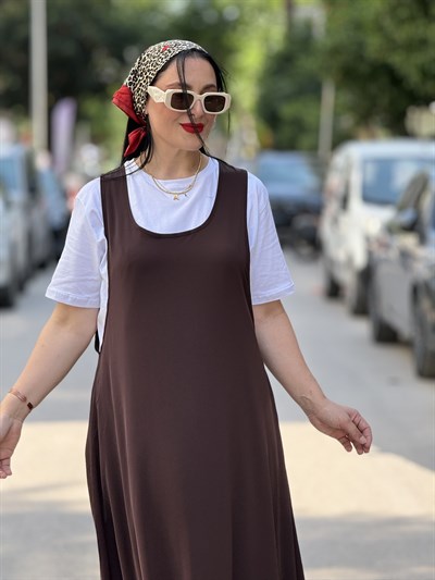 MIRELLE Salopet Elbise Kahverengi 
