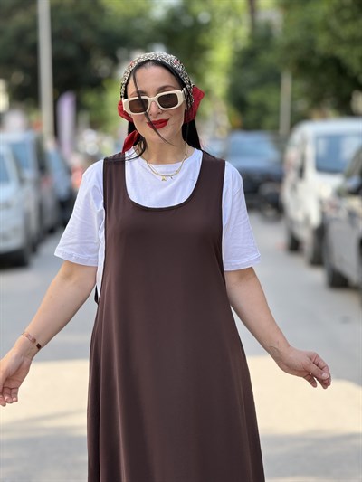 MIRELLE Salopet Elbise Kahverengi 