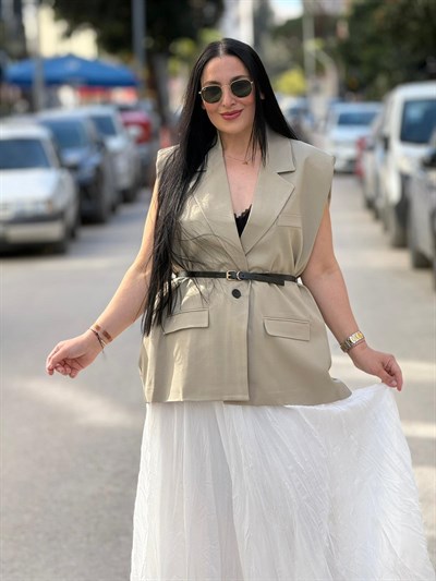Modern Luxe Çağla Yeşili Yelek