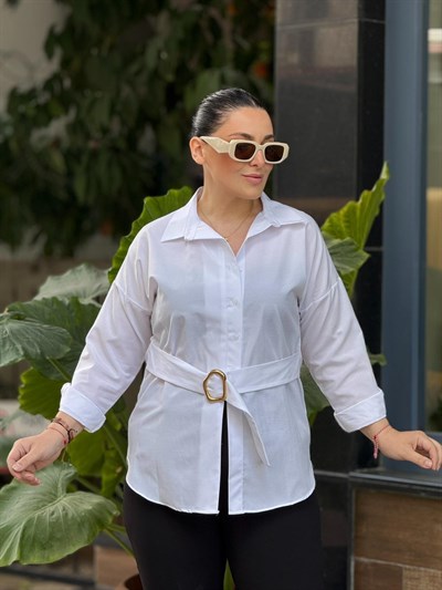 Monaco White Kemerli Gömlek
