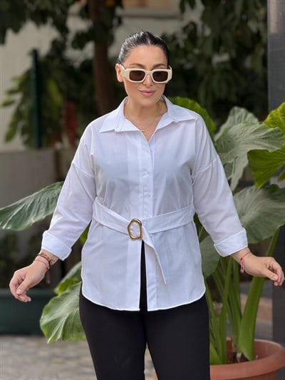 Monaco White Kemerli Gömlek