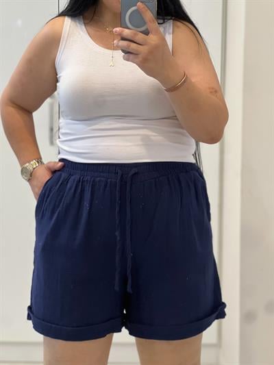 MÜSLİN LACİVERT ŞORT