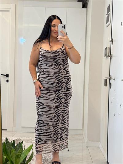 MYSTİC GRİ-ZEBRA DESENLİ ELBİSE