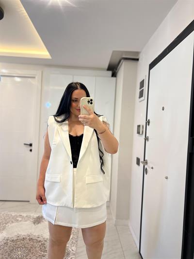 Modern Luxe Beyaz Yelek