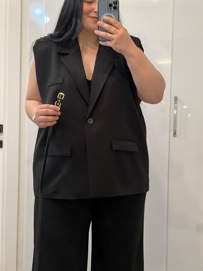 Modern Luxe Siyah Yelek