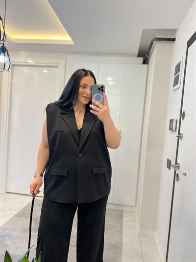 Modern Luxe Siyah Yelek