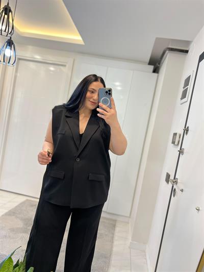 Modern Luxe Siyah Yelek