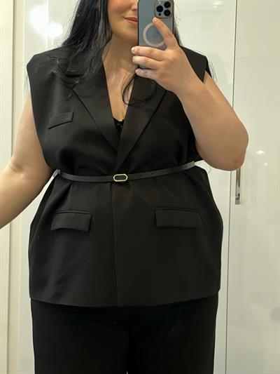 Modern Luxe Siyah Yelek
