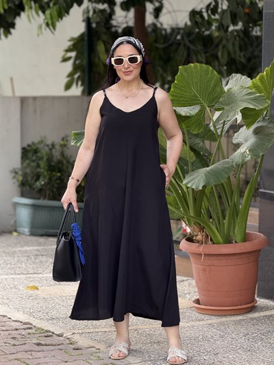 NOIR FLOW Askılı Elbise