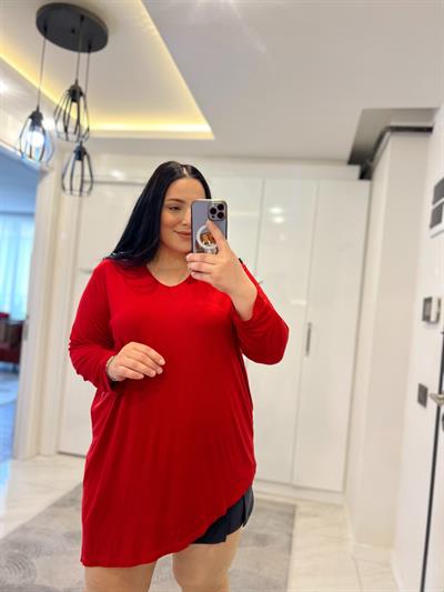 NRD ASİMETRİK KIRMIZI BLUZ 