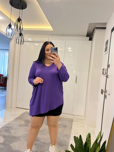 NRD ASİMETRİK MOR BLUZ 