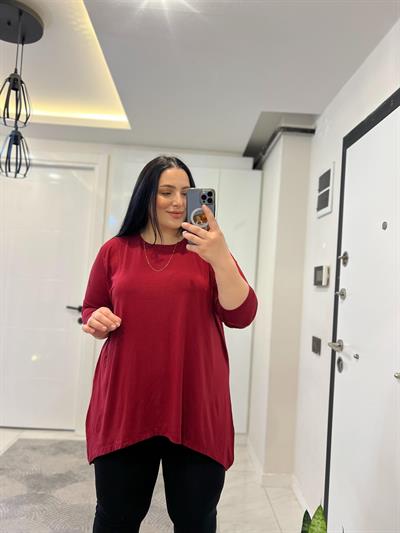 NRD ÇİFT ASİMETRİK BORDO BLUZ 