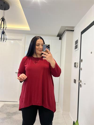 NRD ÇİFT ASİMETRİK BORDO BLUZ 
